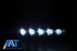 Carcasa Faruri cu Lumini de zi dedicate LED DRL compatibil cu Mercedes G-class W463 (1989-2012) G65 Design Negru cu Faruri Bi-Xenon-image-6020074