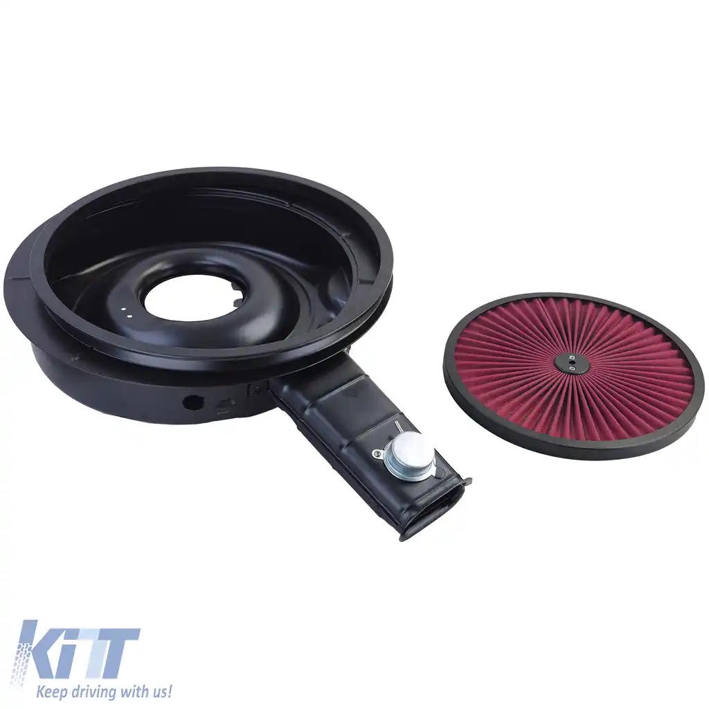 Carcasa filtrului de aer cu capac HighFlow negru, potrivită pentru Ford Mustang 71-73