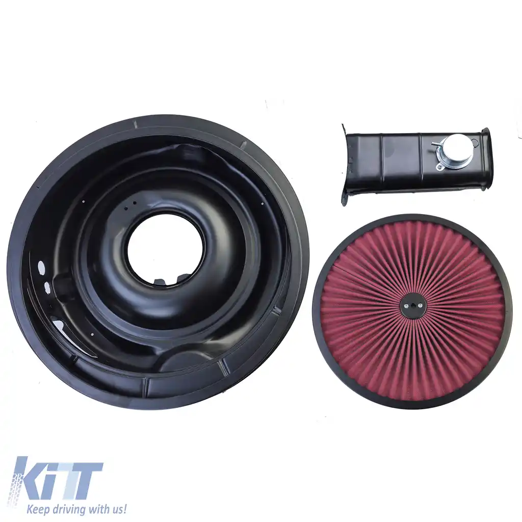 Carcasa filtrului de aer cu capac HighFlow negru, potrivită pentru Ford Mustang 71-73-image-6194013