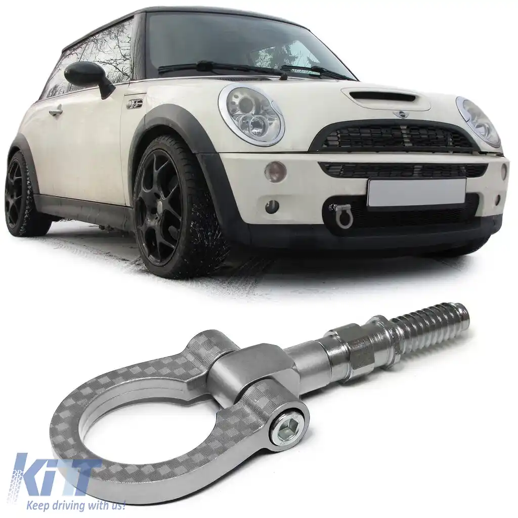 Cârlig de remorcare argintiu potrivit pentru BMW E36 E46 E39 E90 E87 Z4 Mini R55 R56