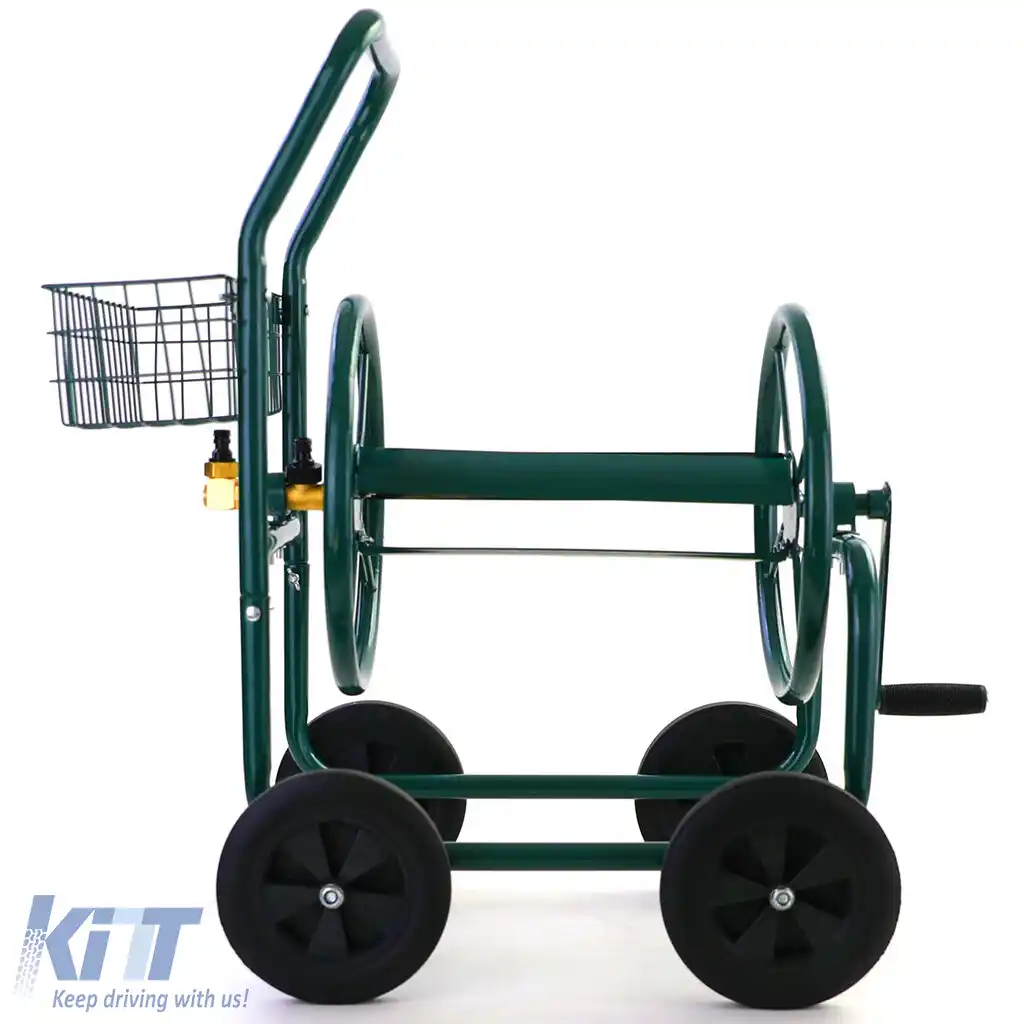 Carucior cu furtun, carucior manual verde cu suport pentru furtun de gradina de pana la 60m-image-6198904