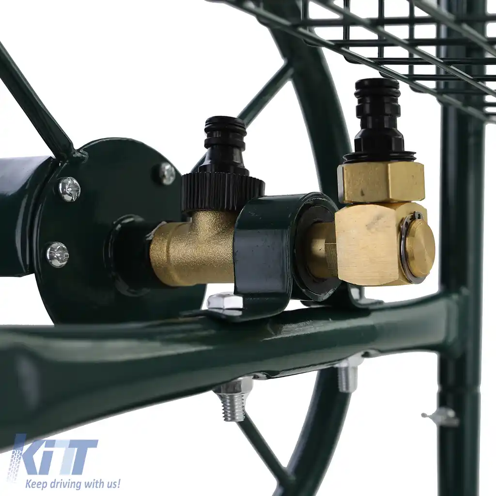 Carucior cu furtun, carucior manual verde cu suport pentru furtun de gradina de pana la 60m-image-6198907