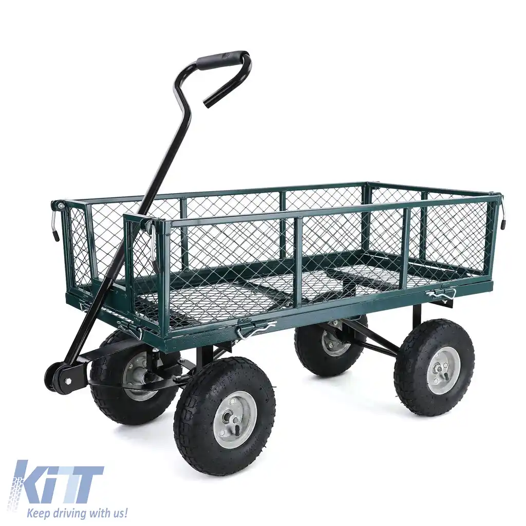 Carucior de transport cu plasă, cu panouri laterale pliabile, capacitate de până la 300kg, verde