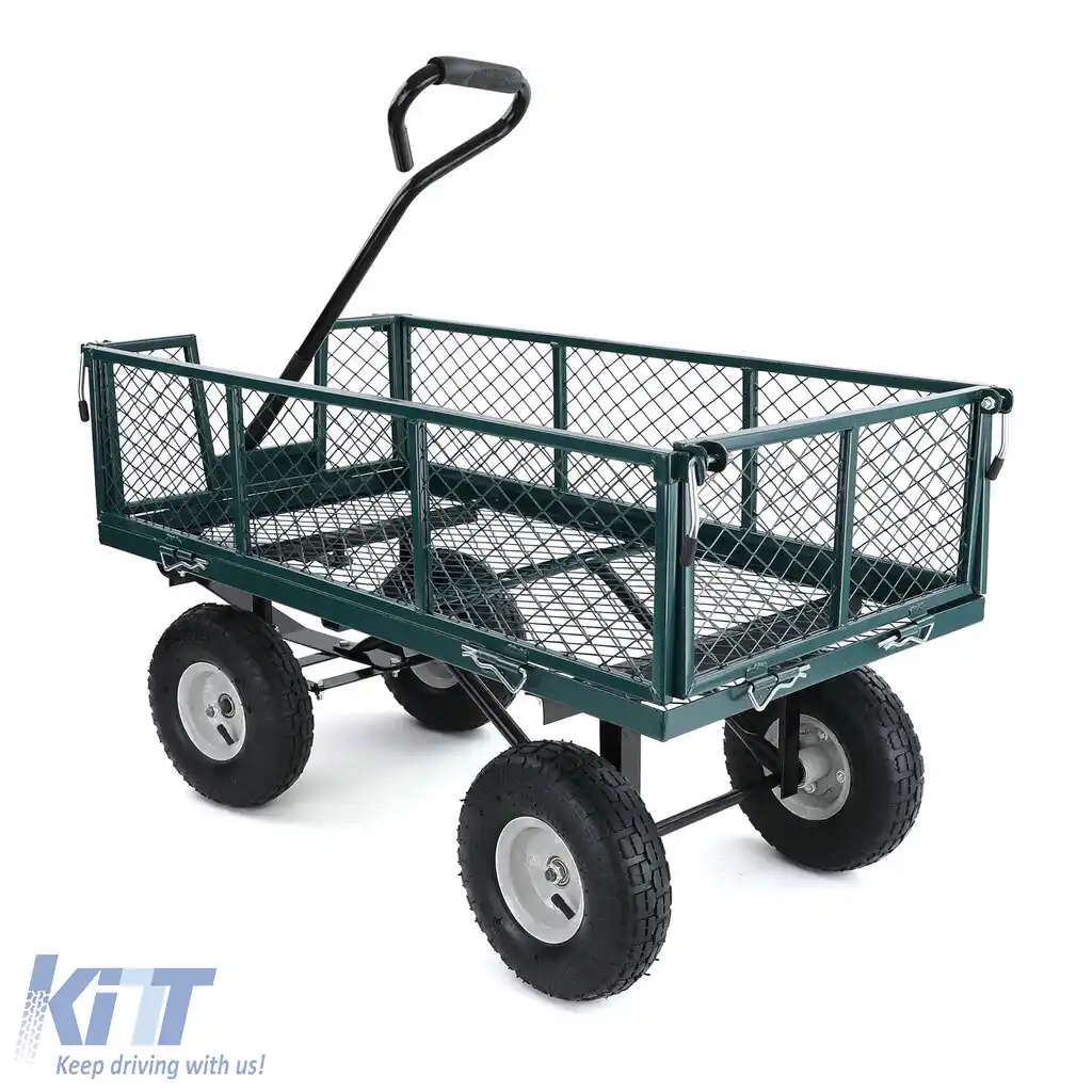 Carucior de transport cu plasă, cu panouri laterale pliabile, capacitate de până la 300kg, verde-image-6198571