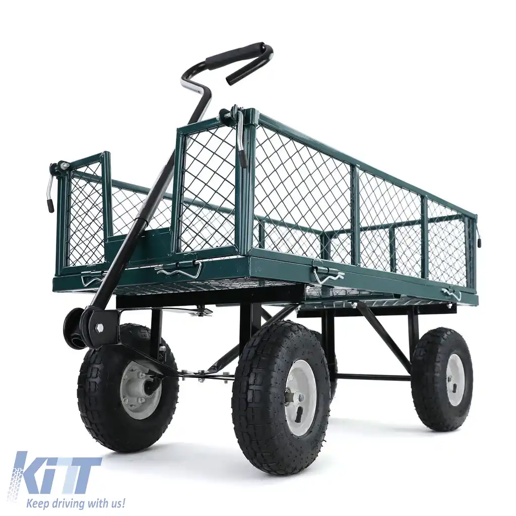 Carucior de transport cu plasă, cu panouri laterale pliabile, capacitate de până la 300kg, verde-image-6198572