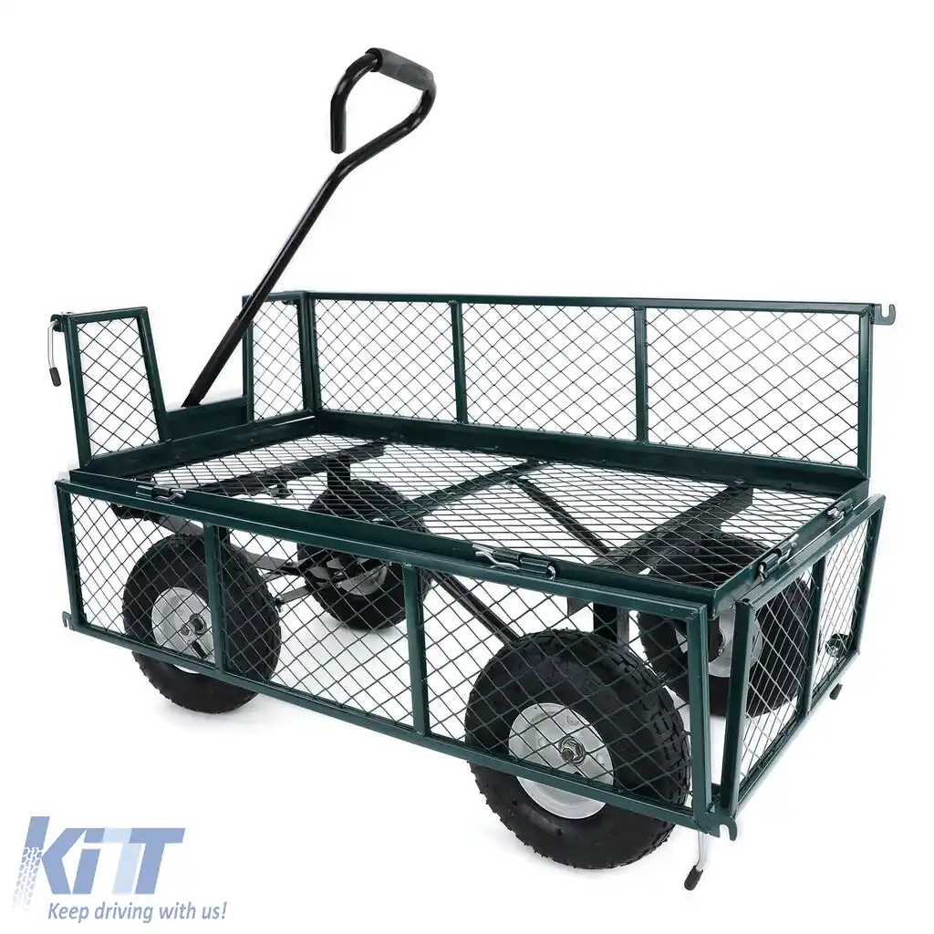 Carucior de transport cu plasă, cu panouri laterale pliabile, capacitate de până la 300kg, verde-image-6198573