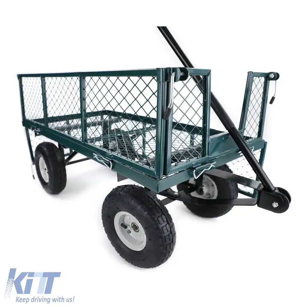 Carucior de transport cu plasă, cu panouri laterale pliabile, capacitate de până la 300kg, verde-image-6198574