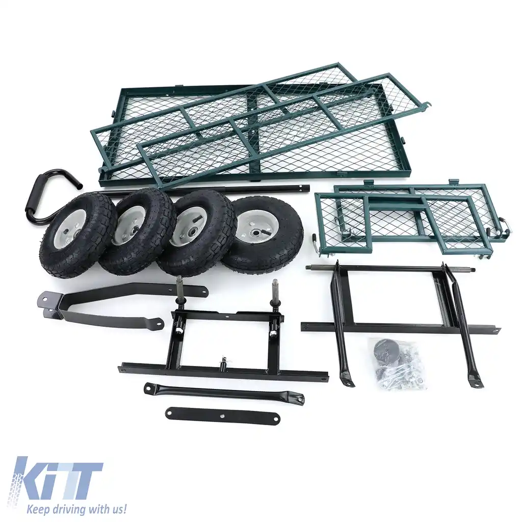 Carucior de transport cu plasă, cu panouri laterale pliabile, capacitate de până la 300kg, verde-image-6198575