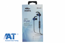 Casti audio bluetooth in-ear Xblitz Pure, negru/albastru-image-6028523