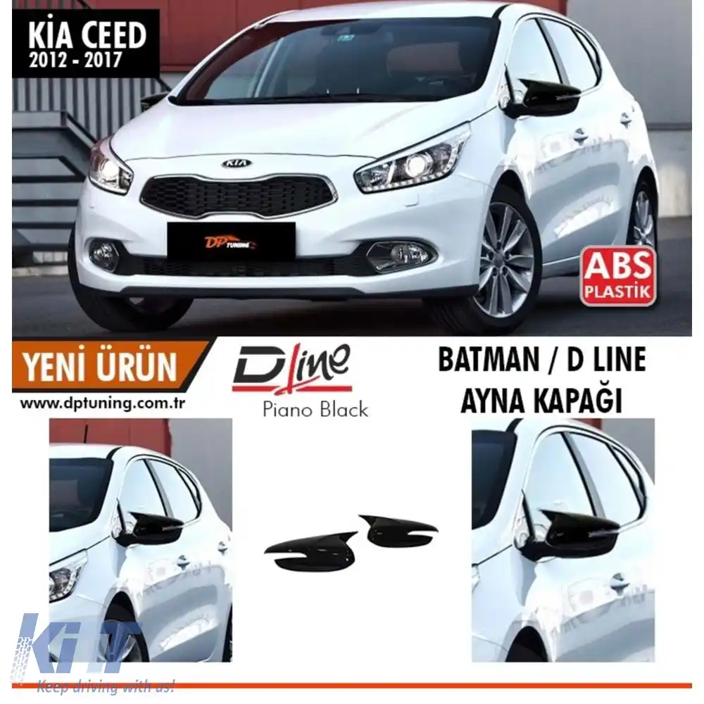 image-48-Ceed Batman Capac Oglindă Negru Lucios Lampă Oglindă / 2012 - 2017