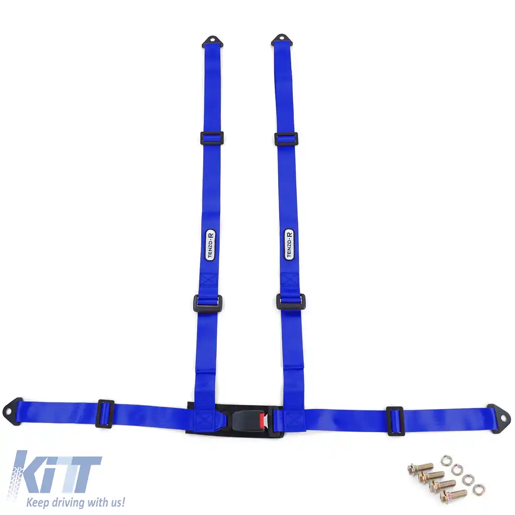 Centura de siguranță Tenzo-R Sport cu 4 puncte, albastră, cu marcaj E