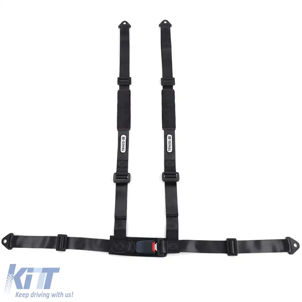 Centura de siguranță Tenzo-R Sport cu 4 puncte de prindere, cu pernă pentru centură, set negru-image-6201954