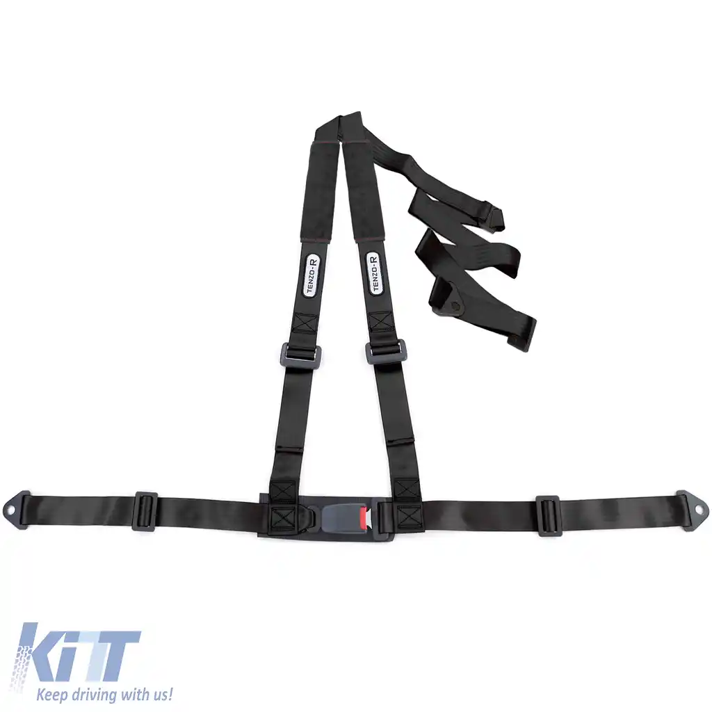 Centura de siguranță Tenzo-R Sport cu prindere în 3 puncte și pernă pentru centură, set negru-image-6202419