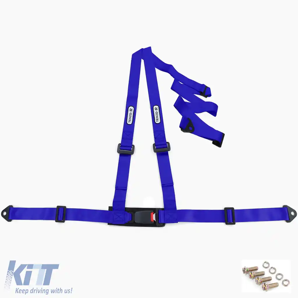 Centura de siguranță Tenzo-R Sport Harness Belt 3 puncte albastră cu marcaj E