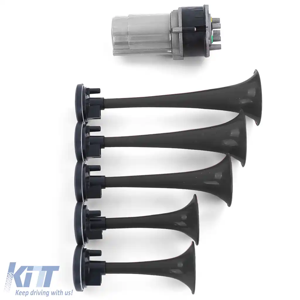 Claxon de barcă cu 5 tonuri La Cucaracha cu compresor negru 118dB 12 volți-image-6200475