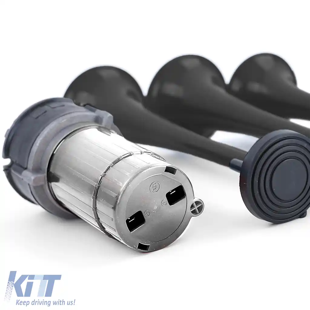 Claxon de barcă cu 5 tonuri La Cucaracha cu compresor negru 118dB 12 volți-image-6200478