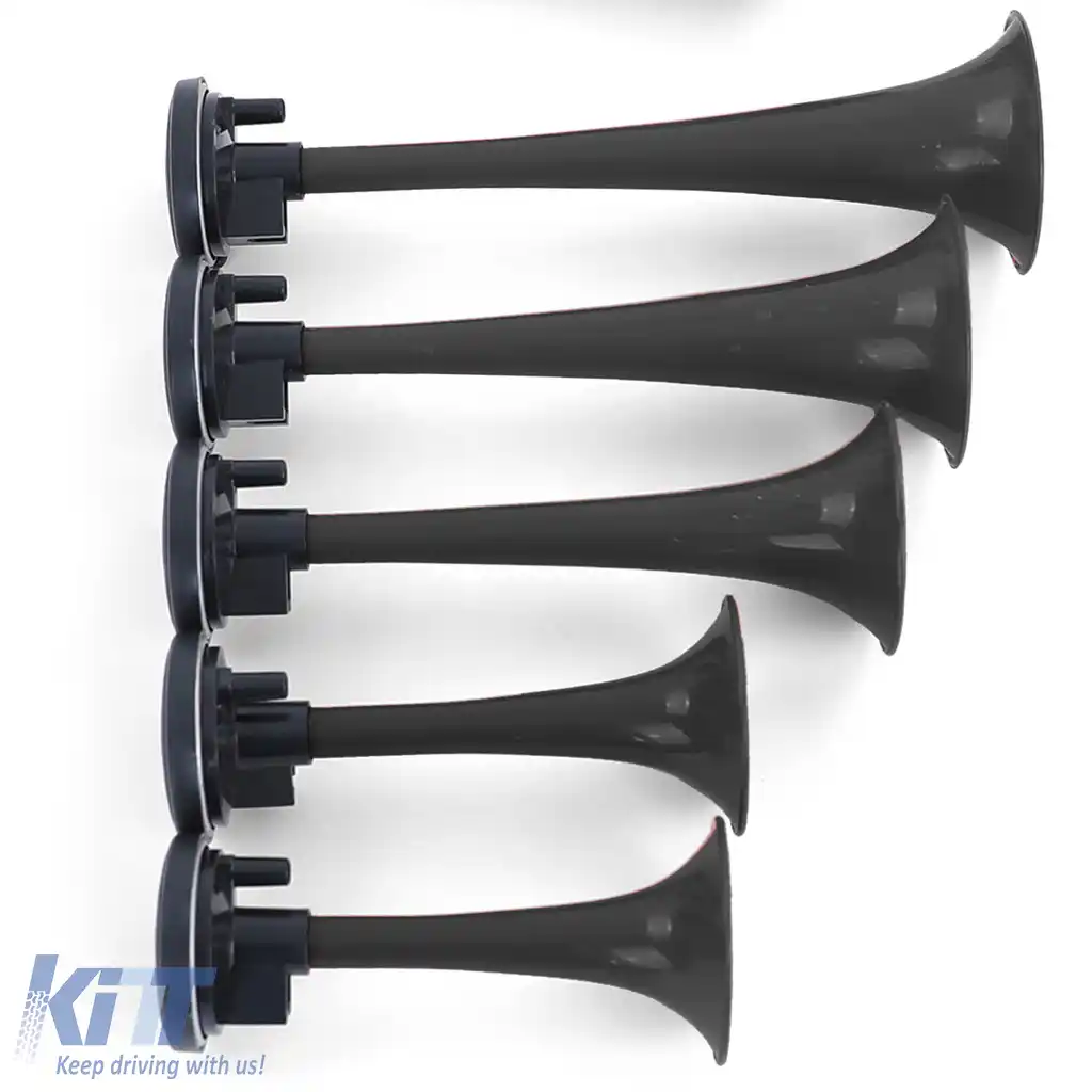 Claxon de barcă cu 5 tonuri La Cucaracha cu compresor negru 118dB 12 volți-image-6200479