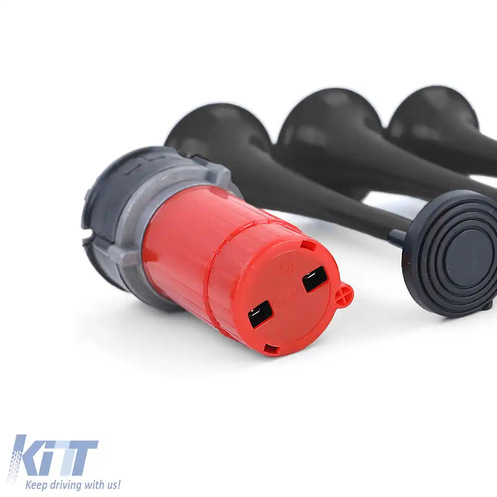 Claxon de barcă cu 5 tonuri, melodie General Lee, cu compresor, negru, 12 volți-image-6199647