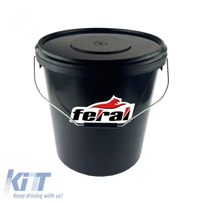 Căldare de Spălare Rotundă cu Grilaj de Protecție Neagră cu Capac 18Lt Feral-image-6311082