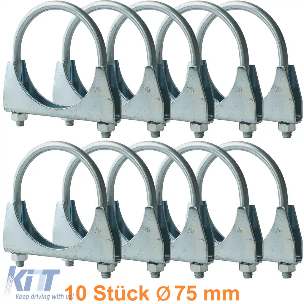 Cleme de evacuare 75mm clemă U-bolt clemă de țeavă universală 10 bucăți
