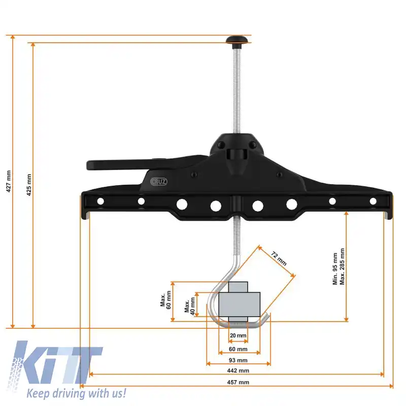 Cleme de fixare pentru scară Cruz 457mm x 47mm x 427mm 941-043 2 bucăți-image-6304767