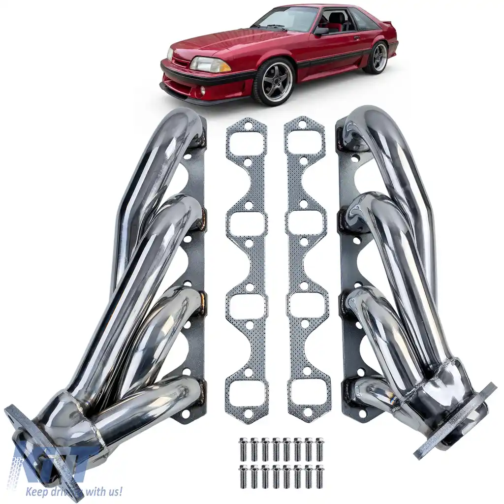 Colectoare de admisie din oțel inoxidabil lustruit, potrivite pentru Ford Mustang 1986-1995 5.0L