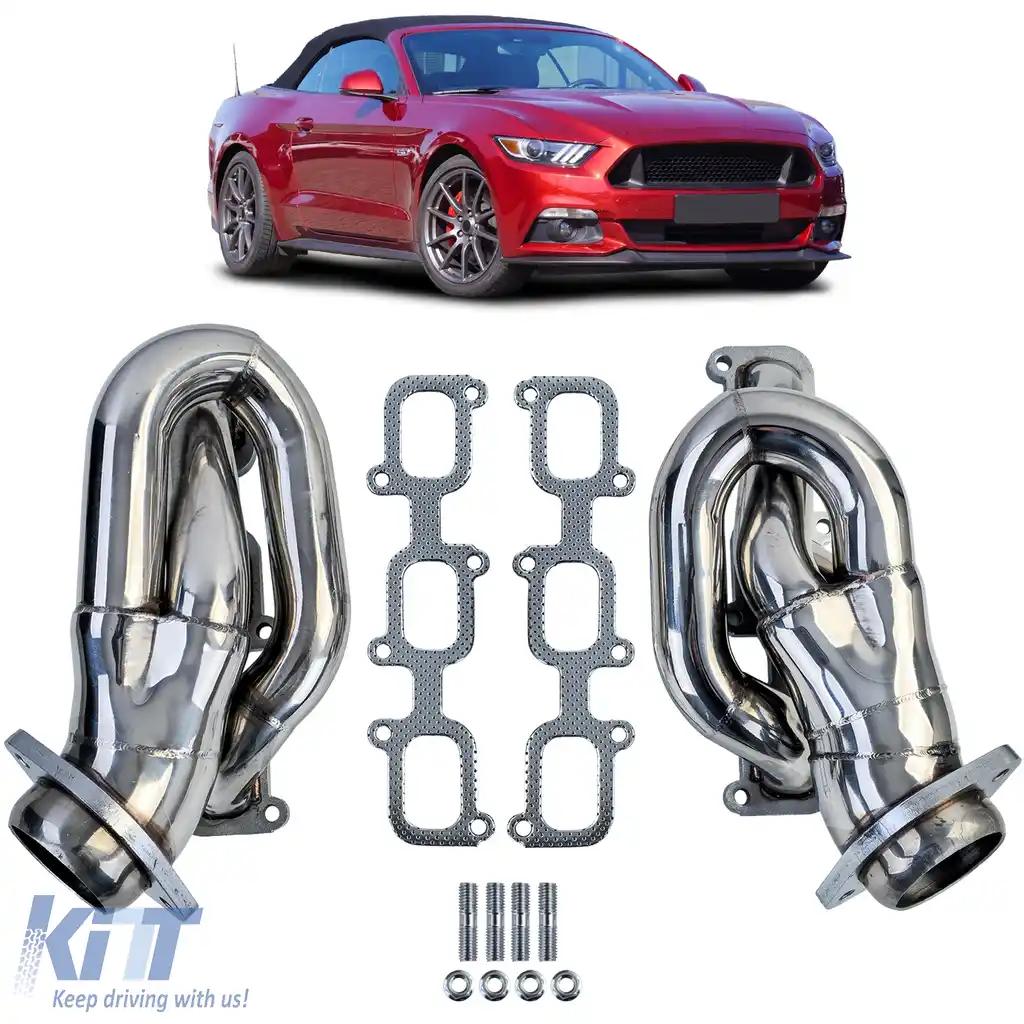 Colectoare de evacuare din oțel inoxidabil, lustruite, potrivite pentru Ford Mustang 3.7 V6 D2C 2011-2015