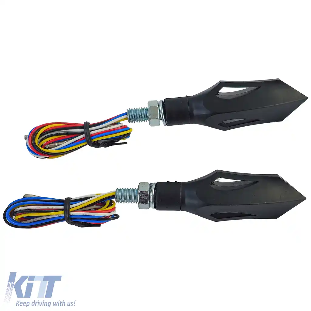 Combo de lumini LED pentru motocicletă, indicator și stop, negru transparent, pereche cu marcaj E-image-6258530