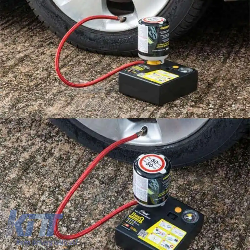 Compresor de aer AirMan ResQ potrivit pentru utilizare cu manometru și sigilant pentru anvelope 450ml 71-051-image-6293809