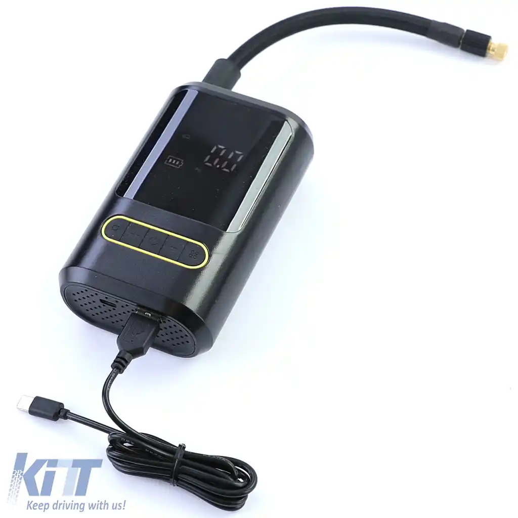 Compresor de aer cu baterie, pompă cu display, bancă de alimentare, lanternă-image-6205132