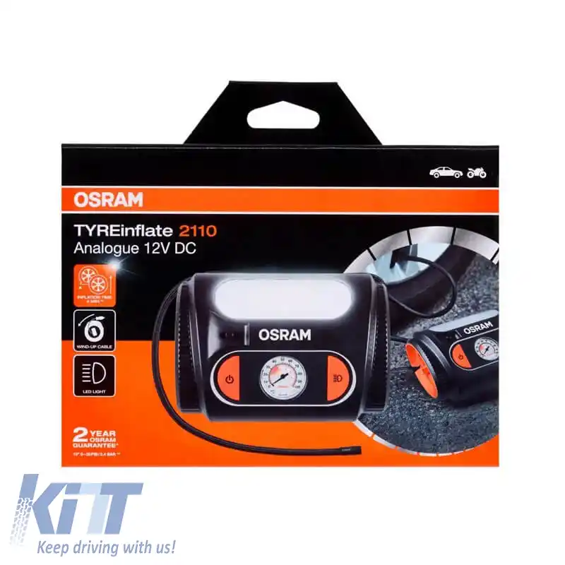 Compresor de aer, Lumină LED 2 în 1 Osram TYREinflate 2110 12V 120W OTI2110-image-6319821