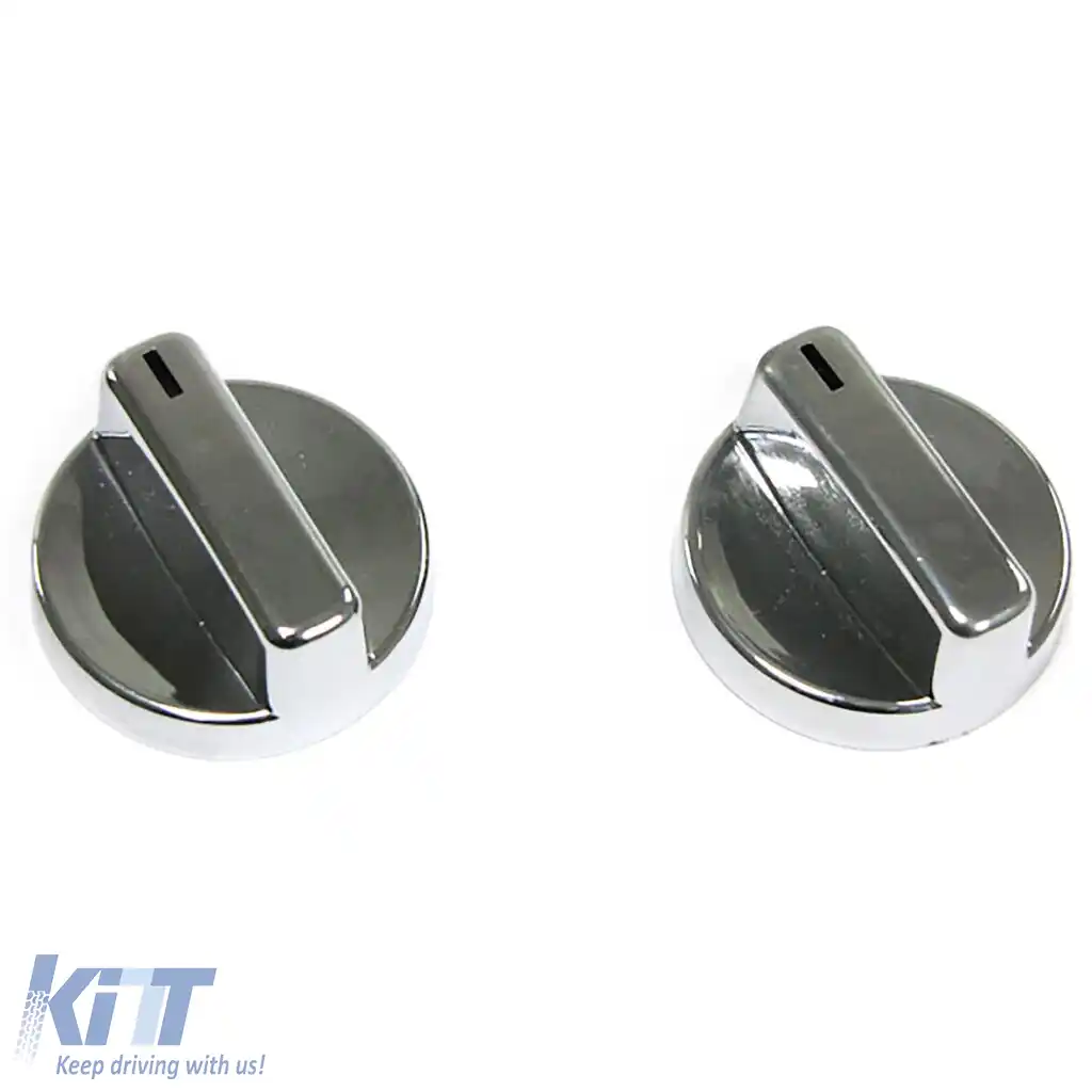Comutator rotativ pentru ventilație și încălzire cromat, 2 bucăți, potrivit pentru BMW Seria 3 E36-image-6210225