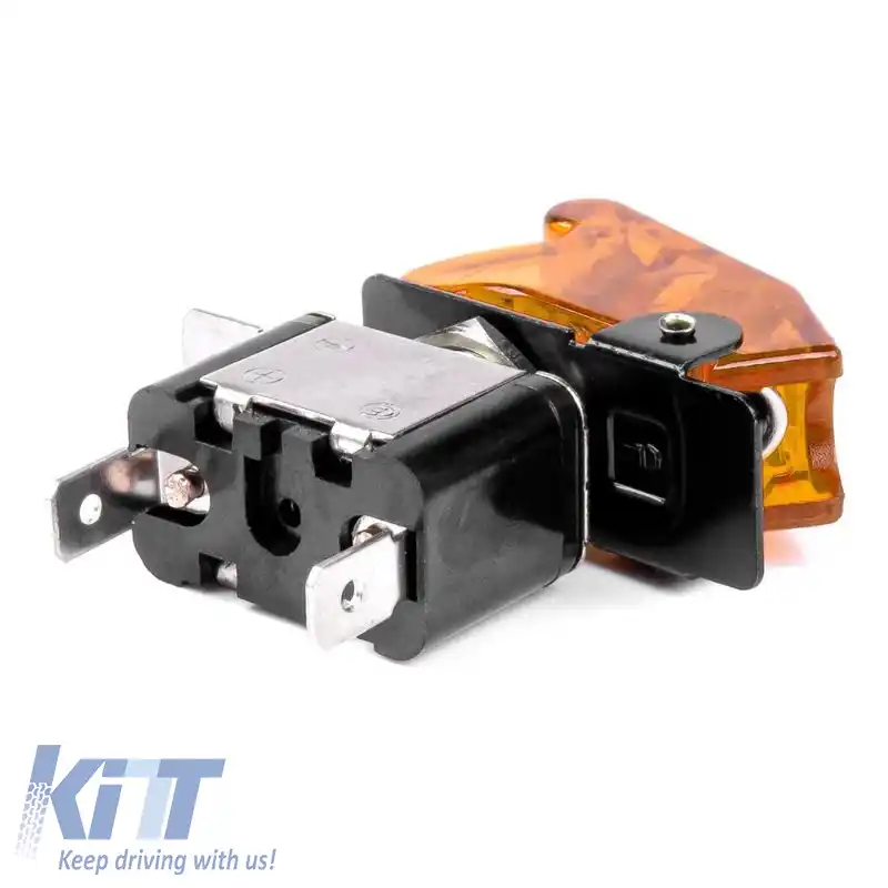 Comutator Tip Aeronava ON/OFF Led Single 12/24 Volt 20A Iluminat Galben Amio 03094-image-6311660
