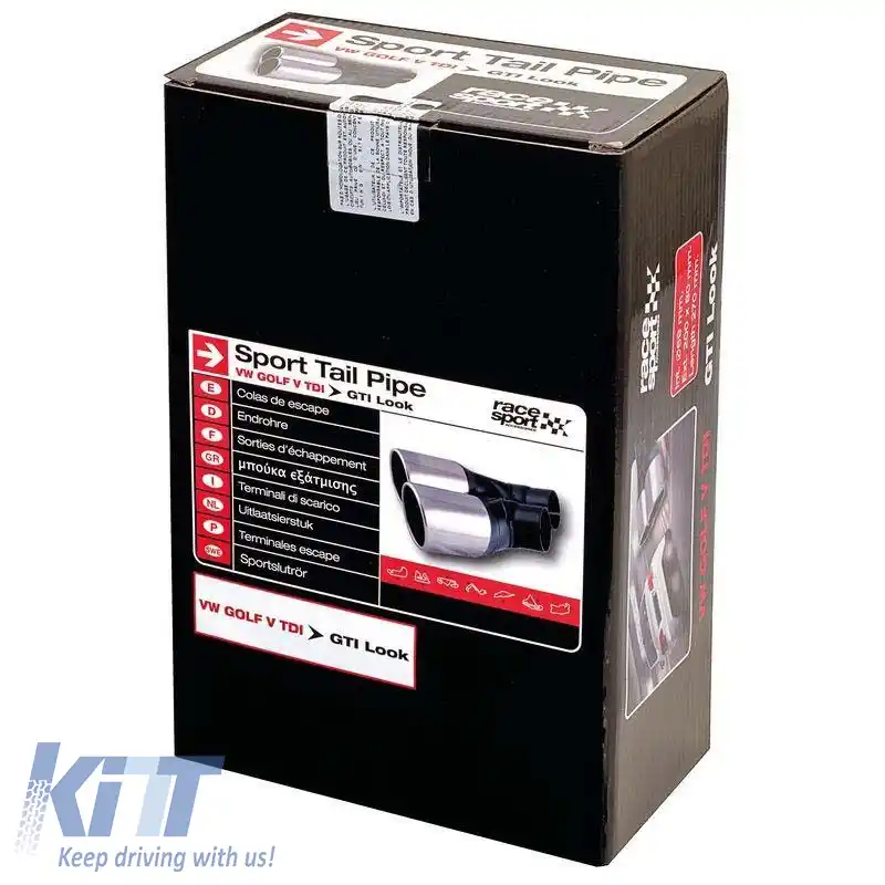Conductă de evacuare dublă look GTI potrivită pentru VW Golf V (5) TDI 4008GTI 1 Pc-image-6295688