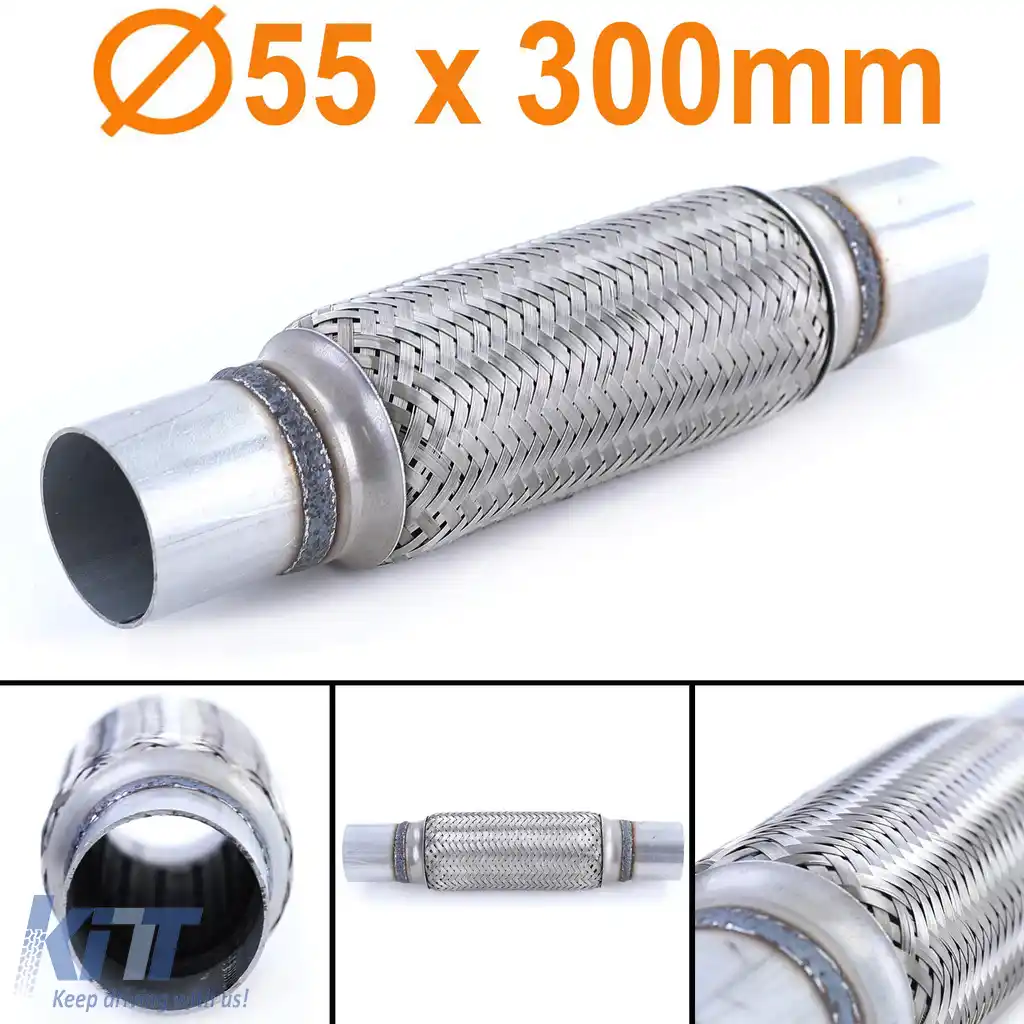 Conductă flexibilă de gaz de eșapament, manifold, conductă de evacuare cu mufă universală 55x300mm