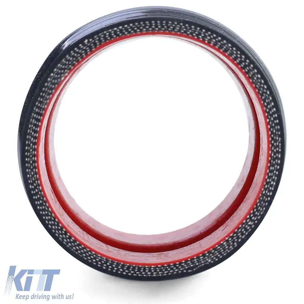 Conector drept întărit din silicon Tenzo-R cu cot de 76mm negru roșu-image-6199034