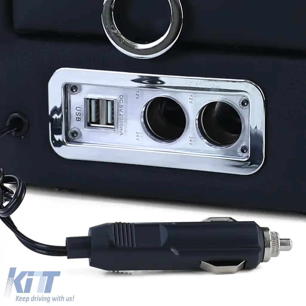 Console central confort cu compartiment de stocare și USB, piele neagră, potrivită pentru VW Bus T5 T6 din 03-image-6197766