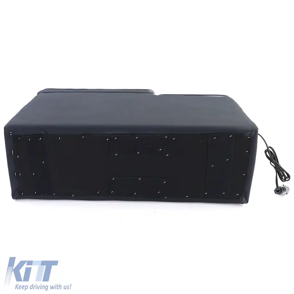 Console central confort cu compartiment de stocare și USB, piele neagră, potrivită pentru VW Bus T5 T6 din 03-image-6197771