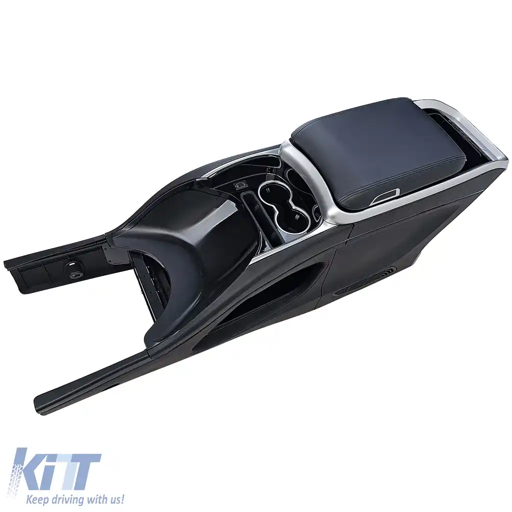 Console central de lux neagră cu frigider, potrivită pentru Mercedes V-Class W447 14-23-image-6207522