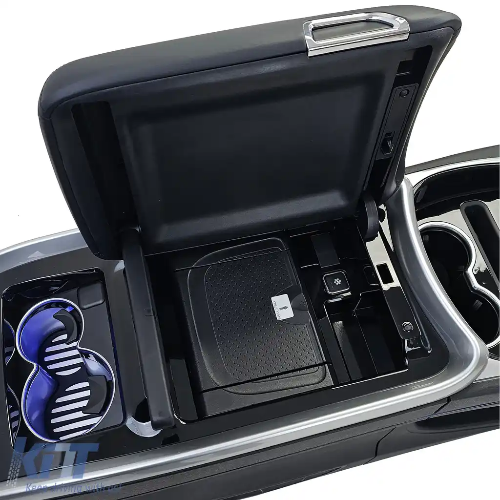 Console central de lux neagră cu frigider, potrivită pentru Mercedes V-Class W447 14-23-image-6207529