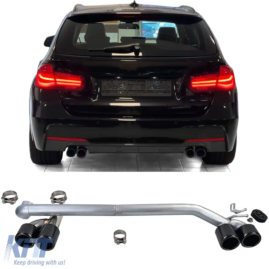 Conversie de aspect duplex cu 4 țevi de evacuare se potrivește pentru BMW F30 F31 320 325 328 330