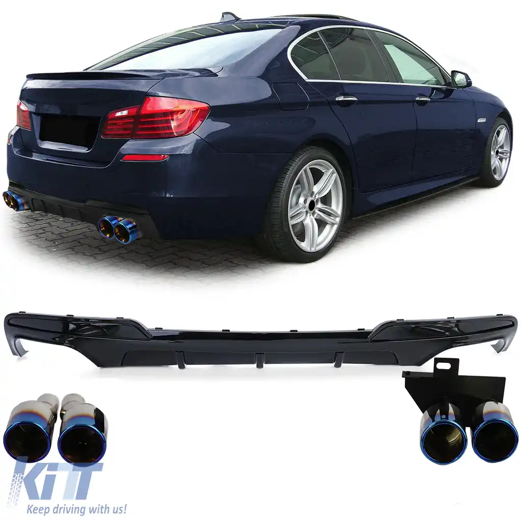 Conversie difuzor spate + țevi de eșapament din titan potrivite pentru BMW F10 F11 520 523 525 528 530