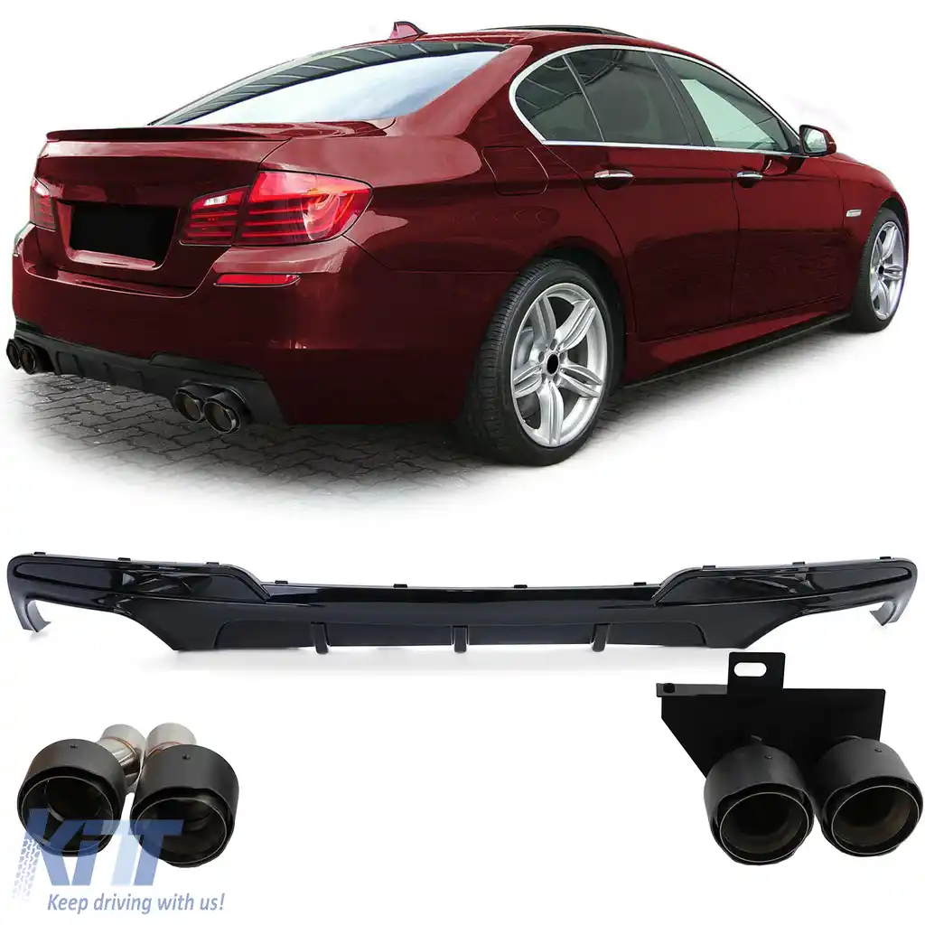 Conversie difuzor spate + țevi de eșapament din carbon potrivite pentru BMW F10 F11 520 523 525 528 530