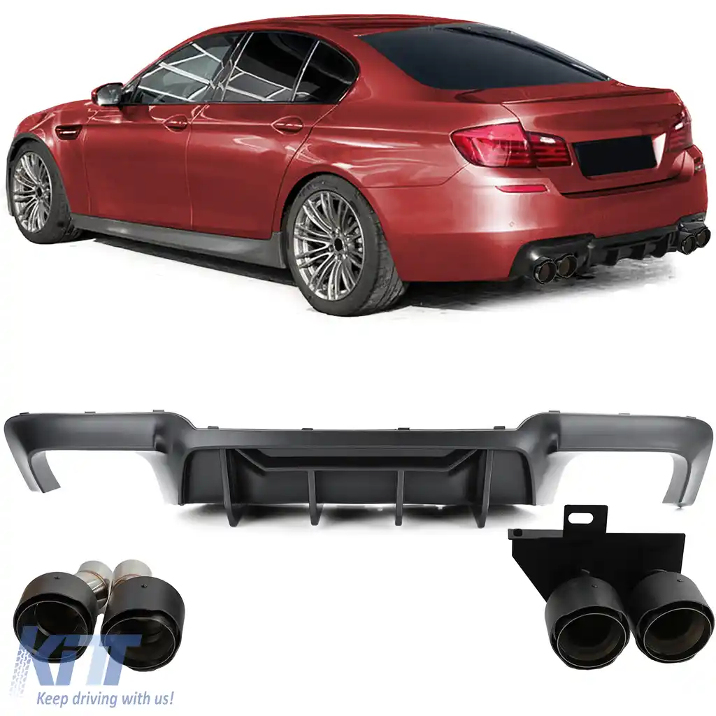 Conversie difuzor spate + țevi de eșapament din carbon potrivite pentru BMW F10 F11 520 523 525 528 530
