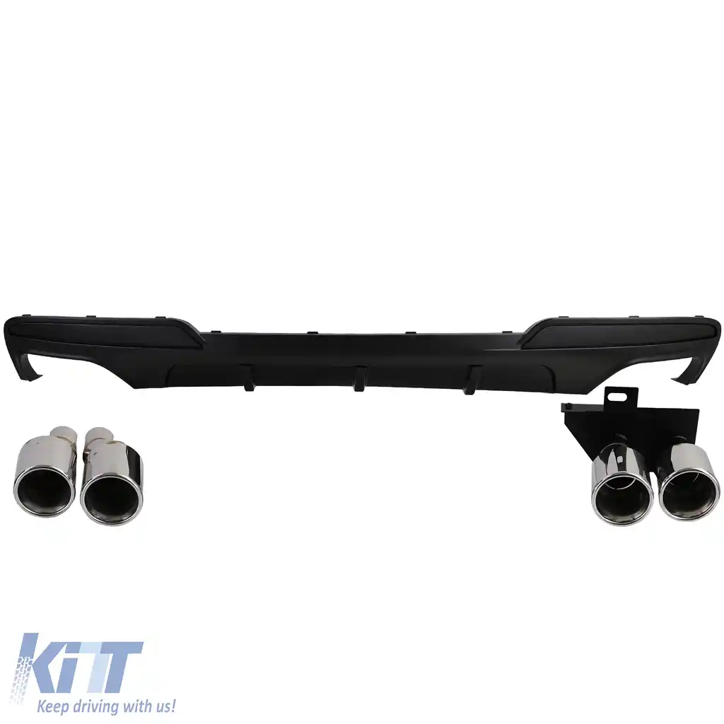 Conversie difuzor spate + țevi de eșapament cromate, potrivite pentru BMW Seria 5 F10 F11 520 523 525 528 530-image-6201412