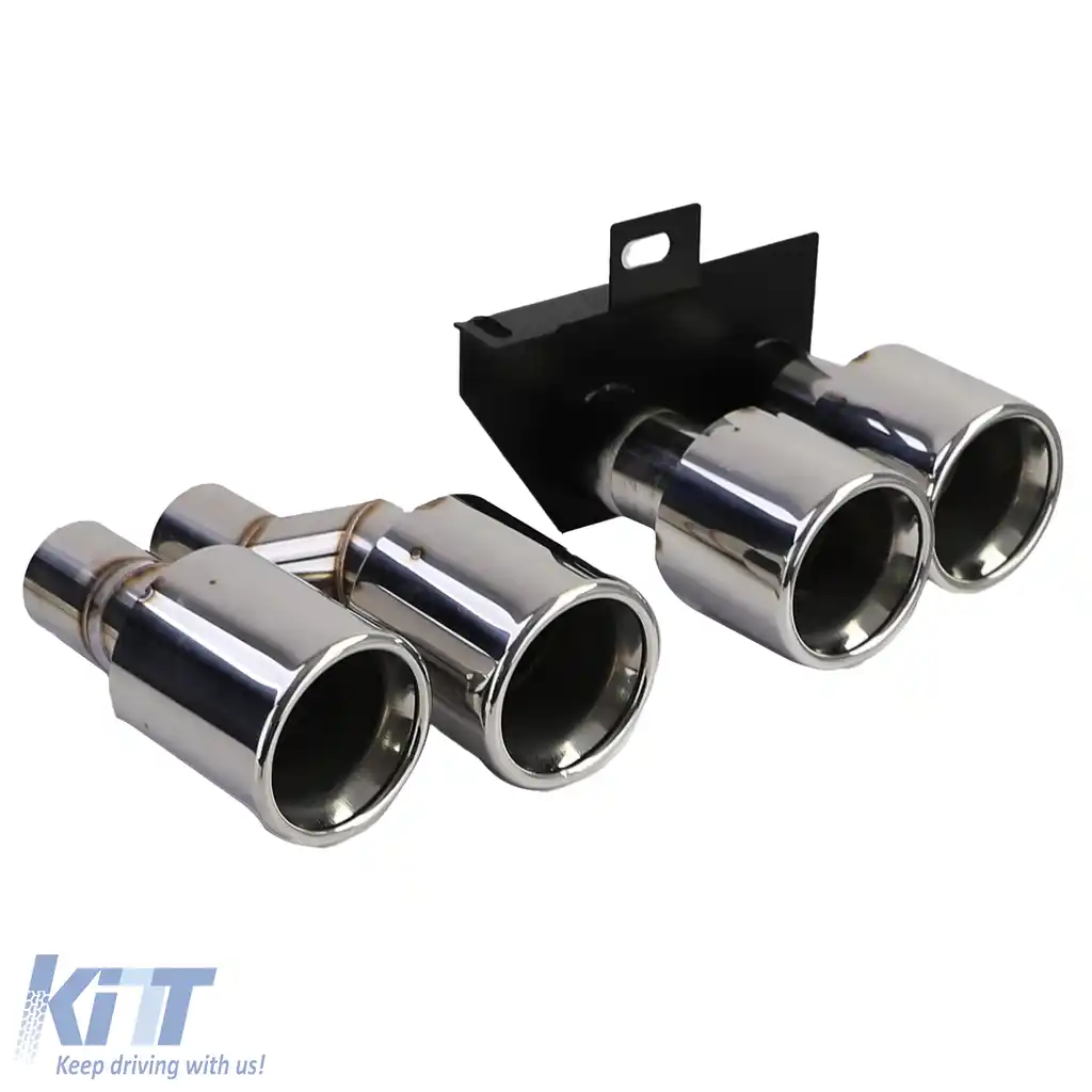 Conversie difuzor spate + țevi de eșapament cromate, potrivite pentru BMW Seria 5 F10 F11 520 523 525 528 530-image-6201417