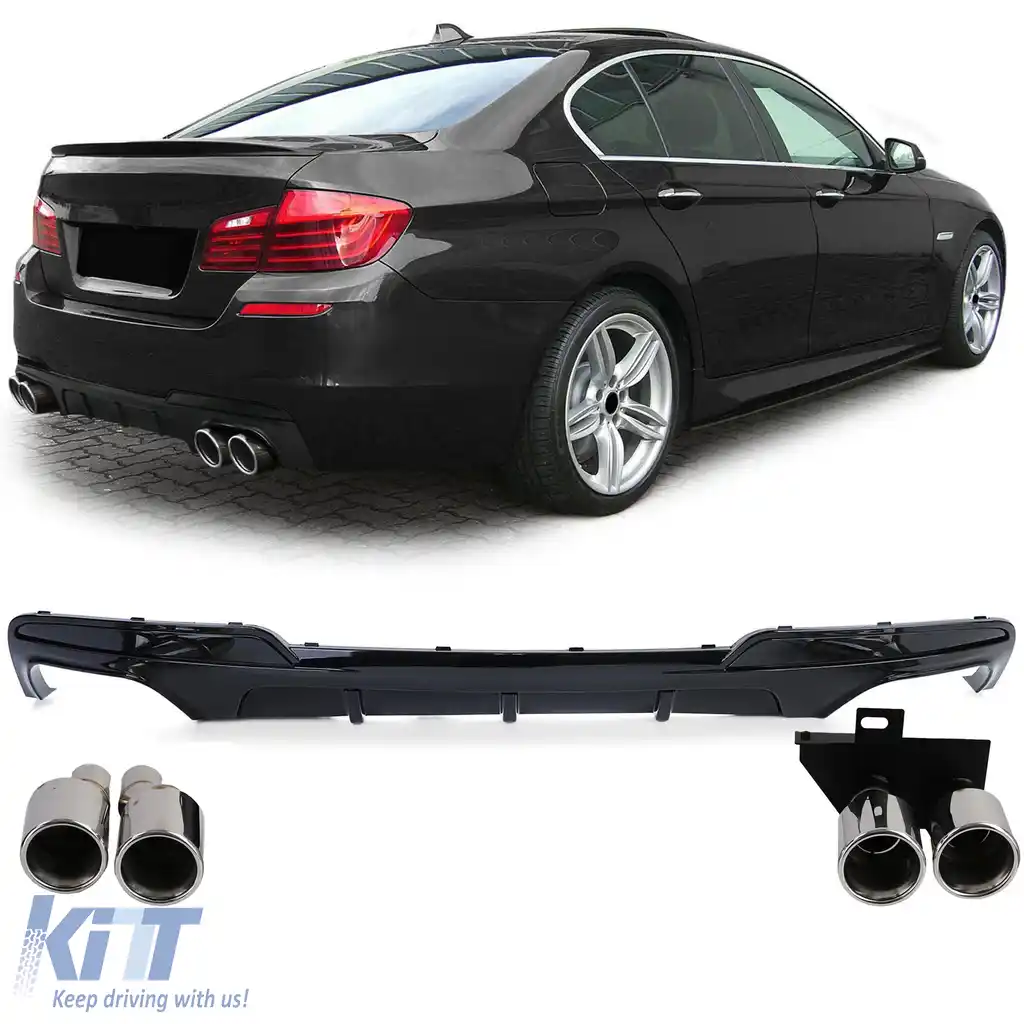 image-35-Conversie difuzor spate + țevi de eșapament cromate potrivite pentru BMW F10 F11 520 523 525 528 530