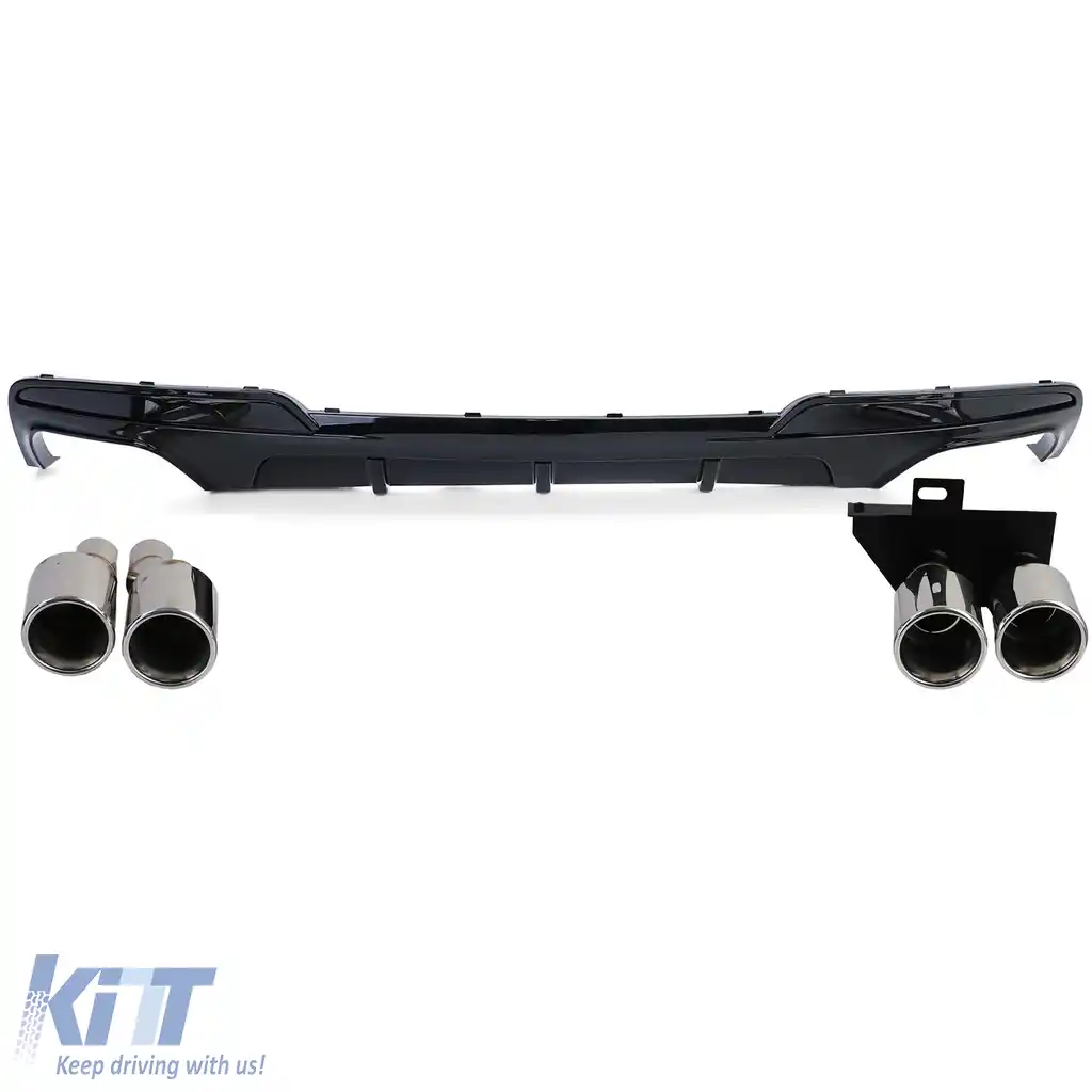 Conversie difuzor spate + țevi de eșapament cromate potrivite pentru BMW F10 F11 520 523 525 528 530-image-6203503