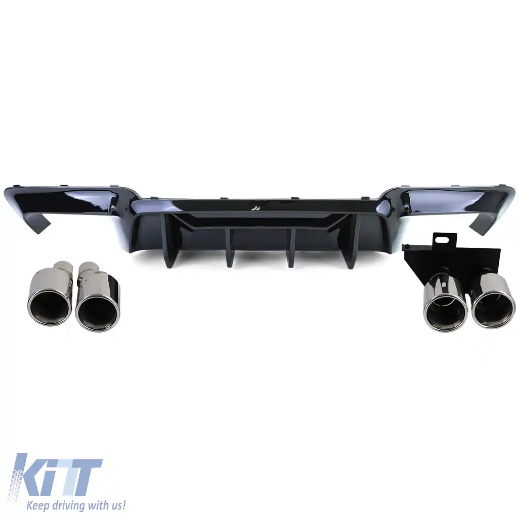 Conversie difuzor spate + țevi de eșapament cromate potrivite pentru BMW F10 F11 520 523 525 528 530-image-6207385