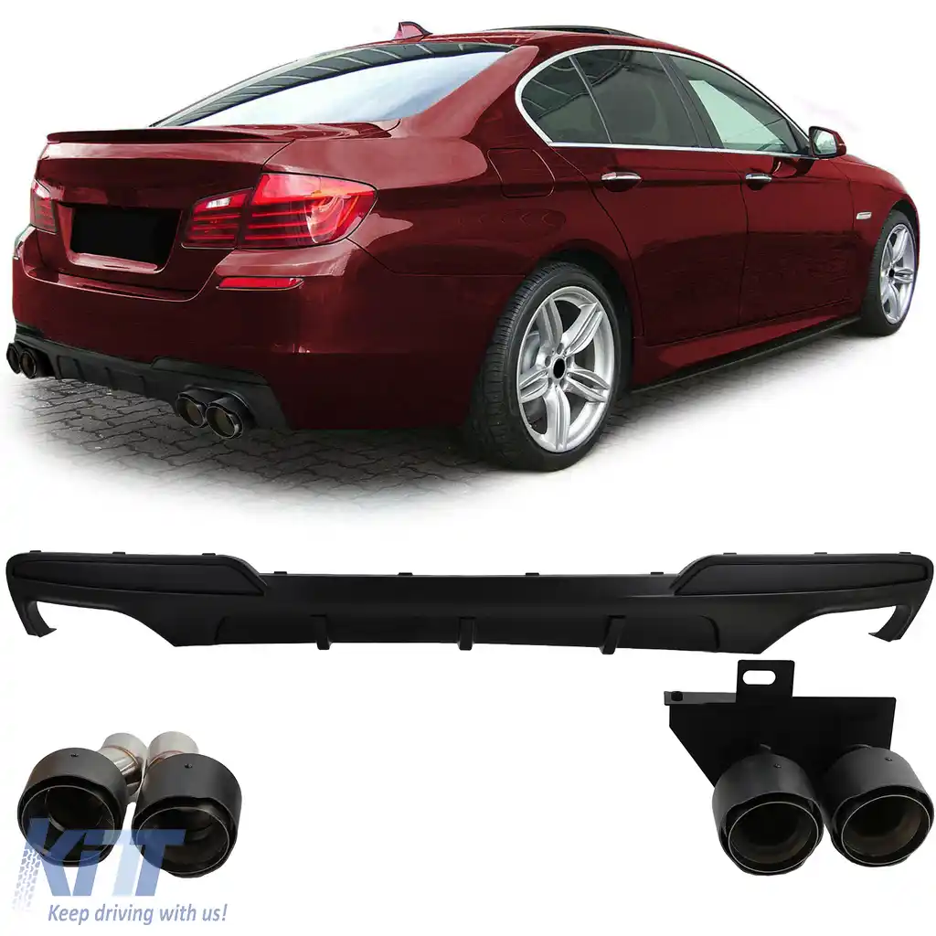 Conversie difuzor spate + tevi de eșapament din carbon potrivite pentru BMW F10 F11 520 523 525 528 530